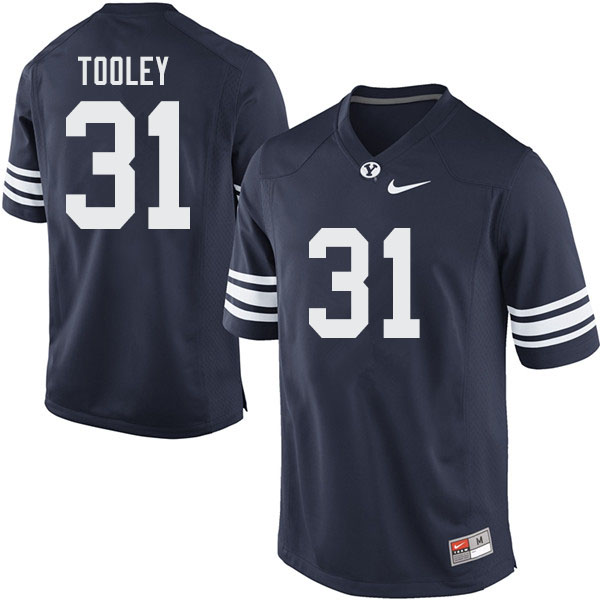 Men #31 Max Tooley BYU Cougars College Football Jerseys Sale-Navy